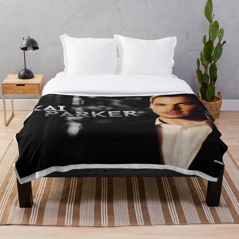 Soft and cozy plush blanket inspired by the TV series The Vampire Diaries, featuring the character Kai Parker.