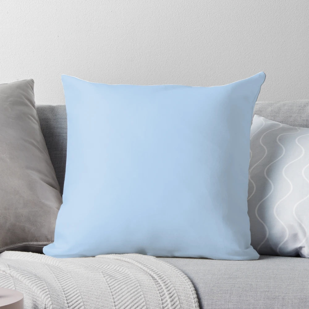 Soft powder blue decorative pillow for home or bedroom decor