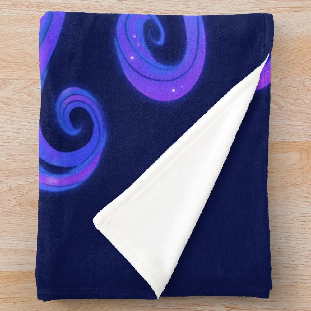 Princess Luna inspired plush blanket with navy blue and moon design