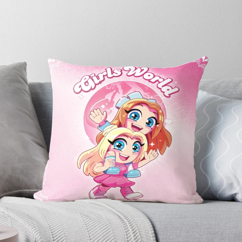 Soft, plush decorative pillow inspired by the popular Roblox character Mackenzie.
