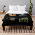 Silverstein-inspired plush blanket with band name and album titles