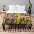 Simpsons plush blanket, cozy cartoon television show throw