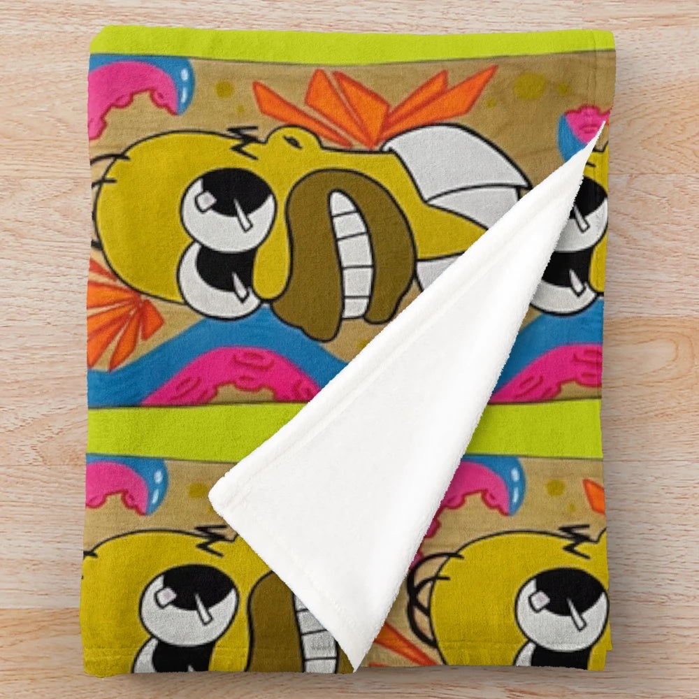 Simpsons plush blanket, cozy cartoon television show throw