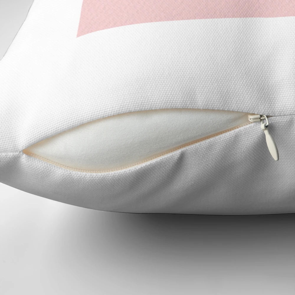 Soft and plush pillow featuring two adorable white and grey bunnies in a peaceful, snoozing pose