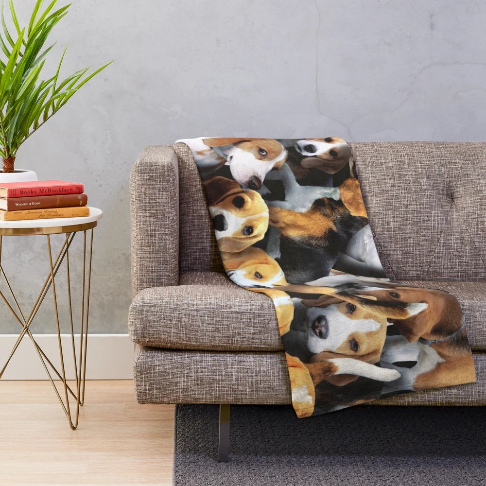 Beagle plush blanket for snuggling and cuddling