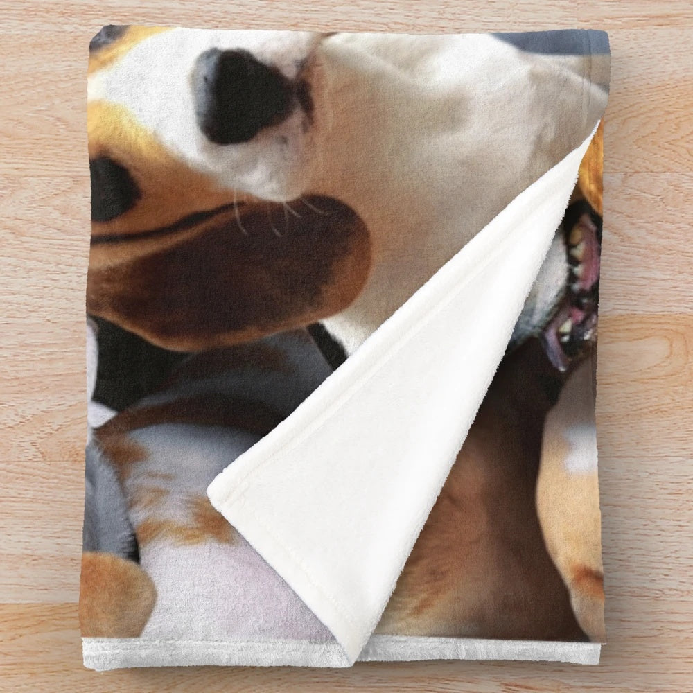 Beagle plush blanket for snuggling and cuddling
