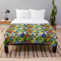 Plush bird-themed blanket with cute and cozy bird characters
