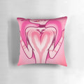 Fluffy, plush pillow inspired by the character Angel Dust from the Hazbin Hotel series