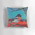 A vibrant bird painting titled "The Soft Spot" by Australian artist Cat Leonard.