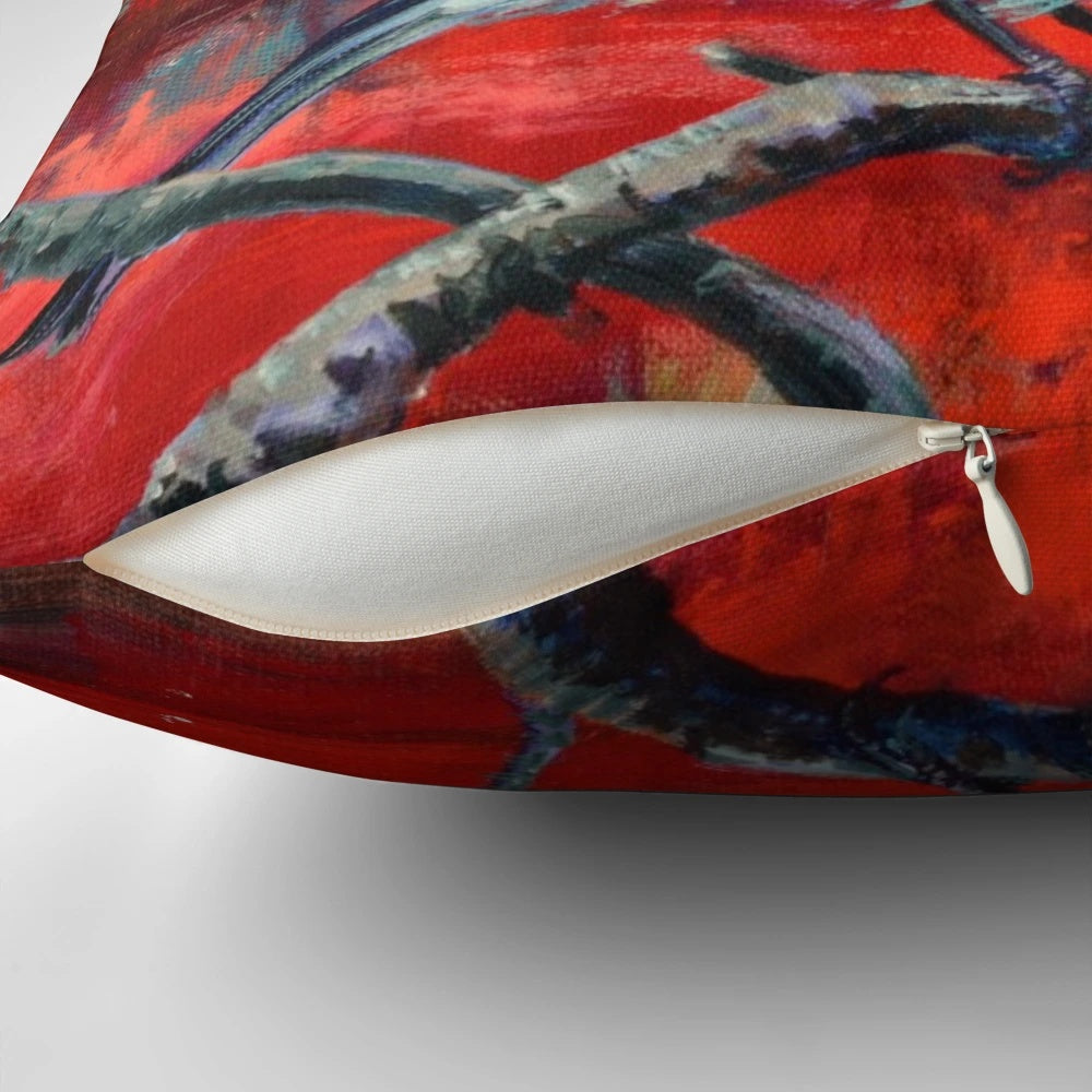 A vibrant bird painting titled "The Soft Spot" by Australian artist Cat Leonard.