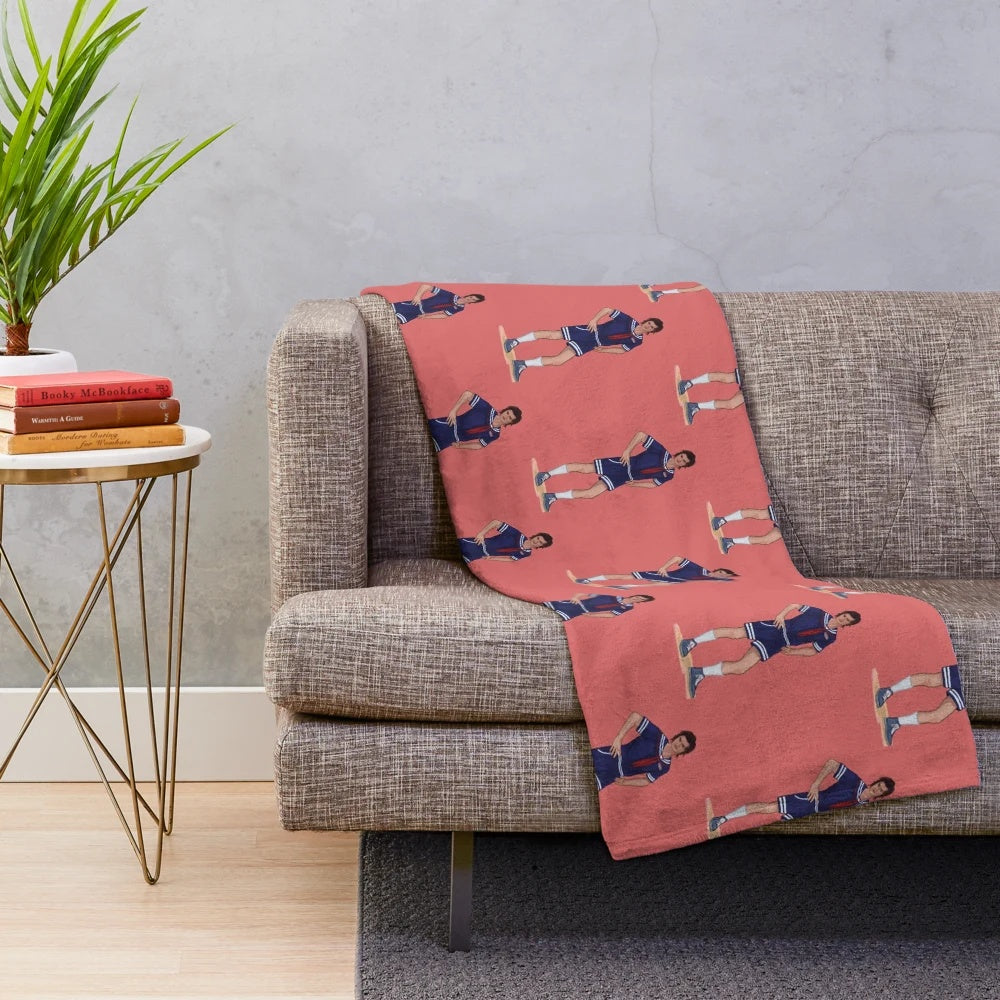 Soft and cozy plush blanket featuring the character Steve Harrington from the Netflix series Stranger Things