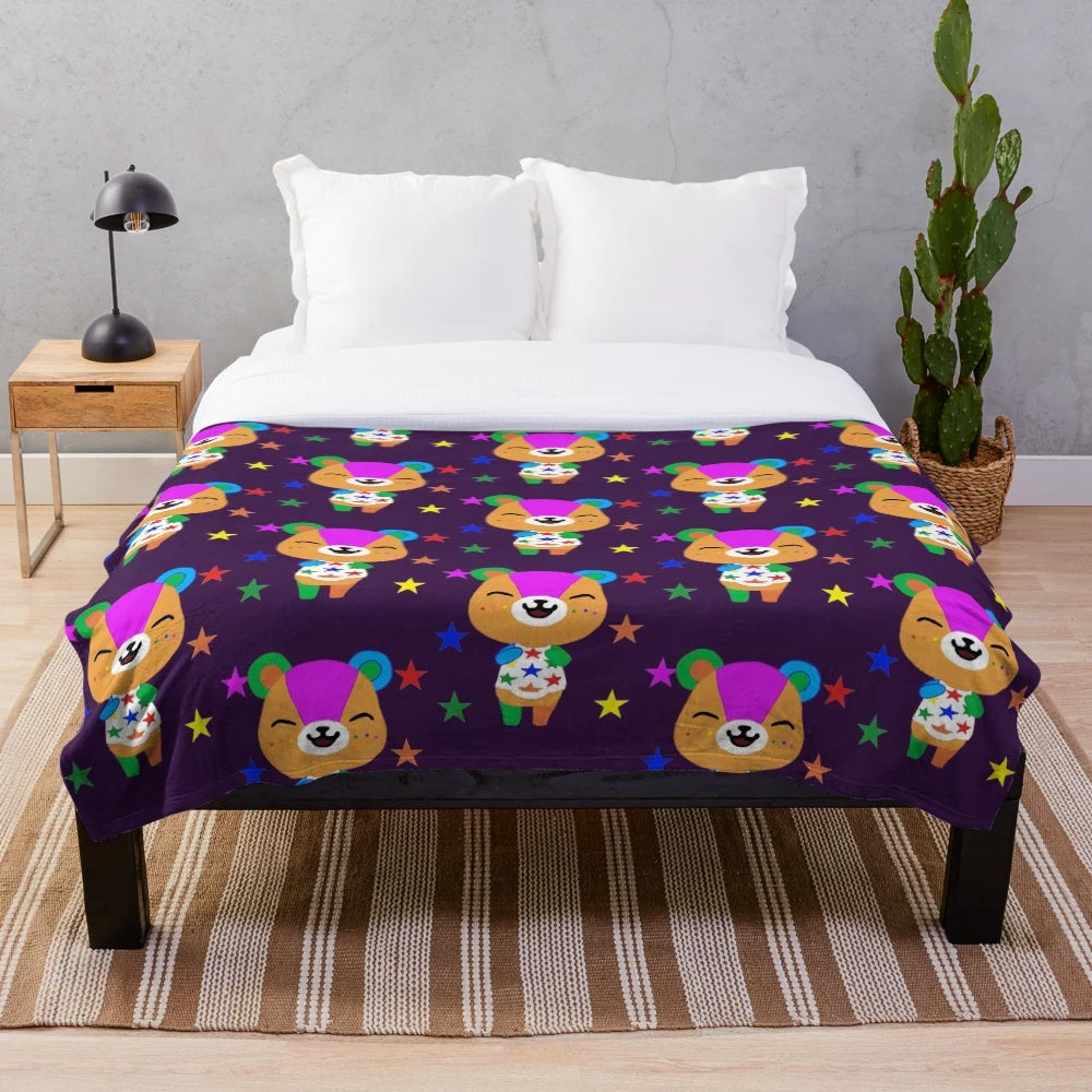 Stitches Plush Blanket - Soft, Fuzzy Animal Crossing Inspired Bedding