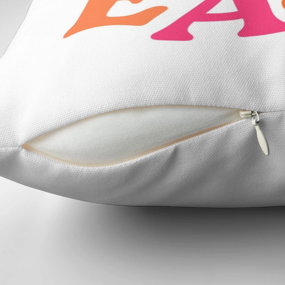 Soft and comfortable "Take It Easy" preppy-style pillow in a pink color