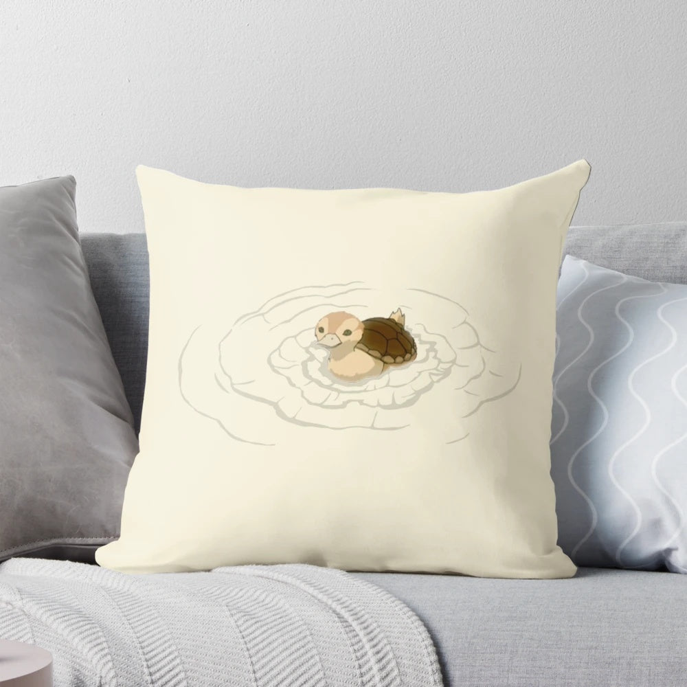 Soft, plush turtleduck-themed decorative pillow inspired by the popular anime series Avatar: The Last Airbender and Legend of Korra.