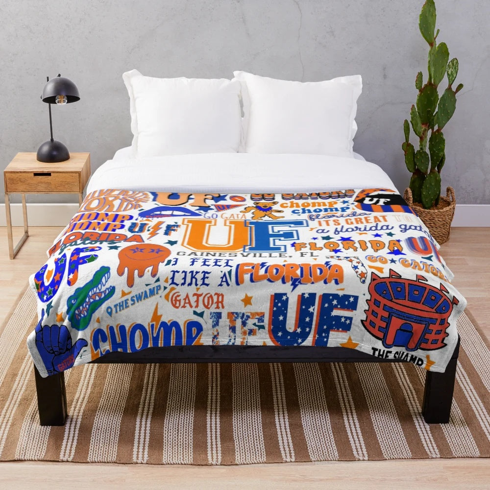 UF1 plush blanket with university of florida gators logo