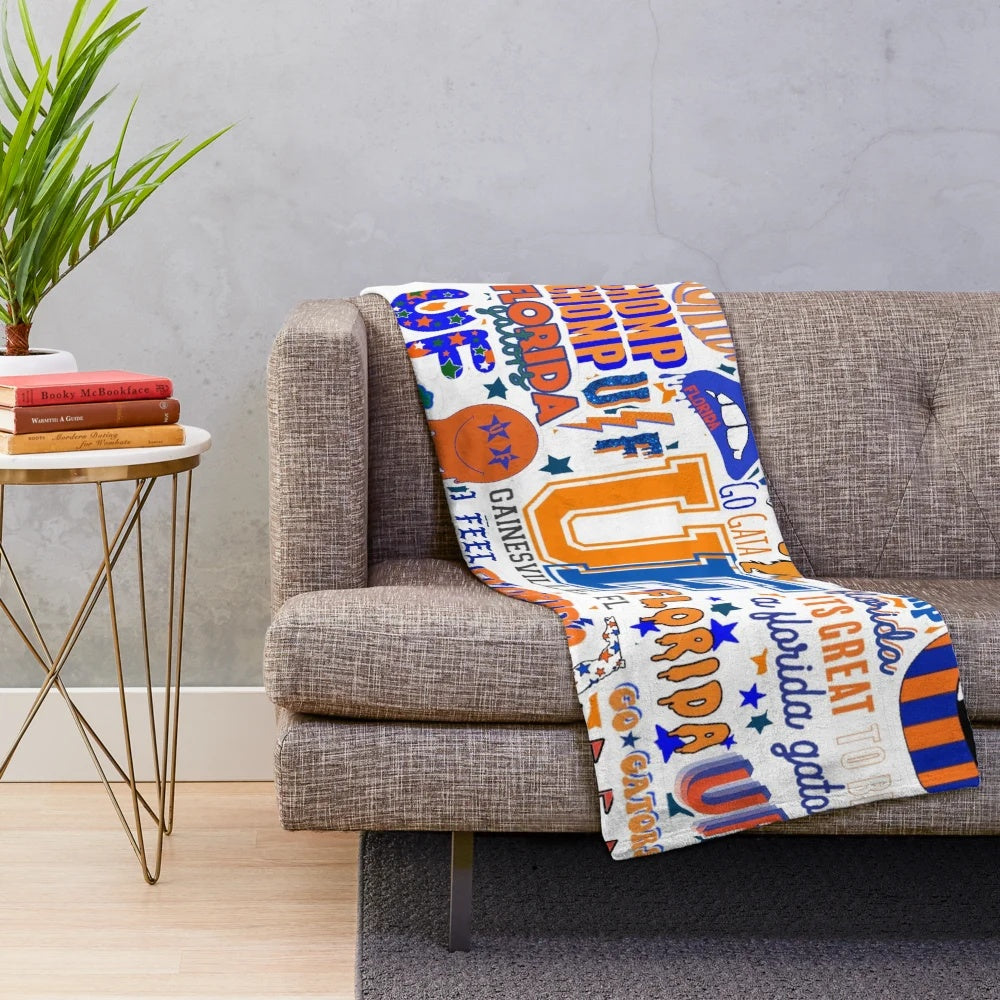 UF1 plush blanket with university of florida gators logo