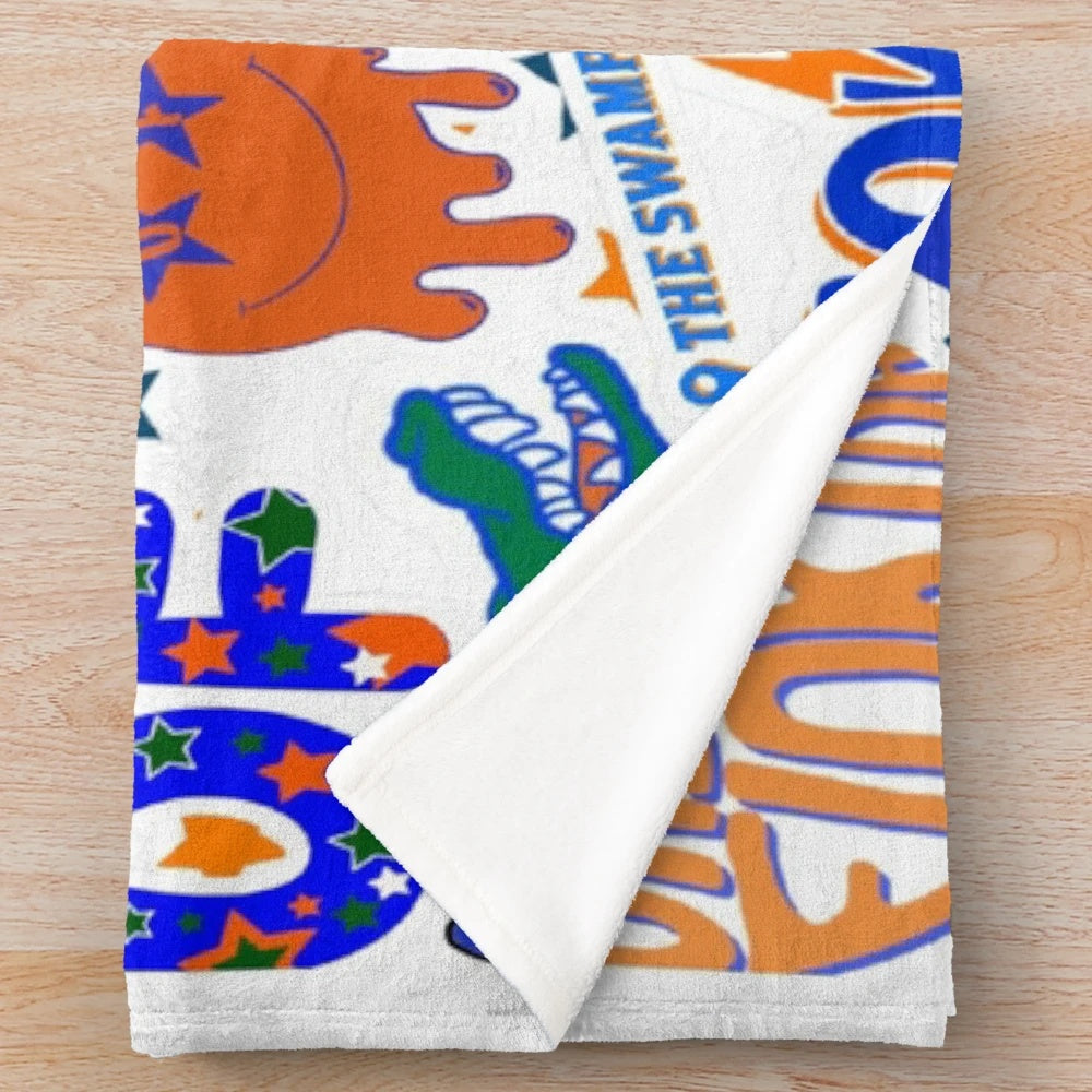 UF1 plush blanket with university of florida gators logo