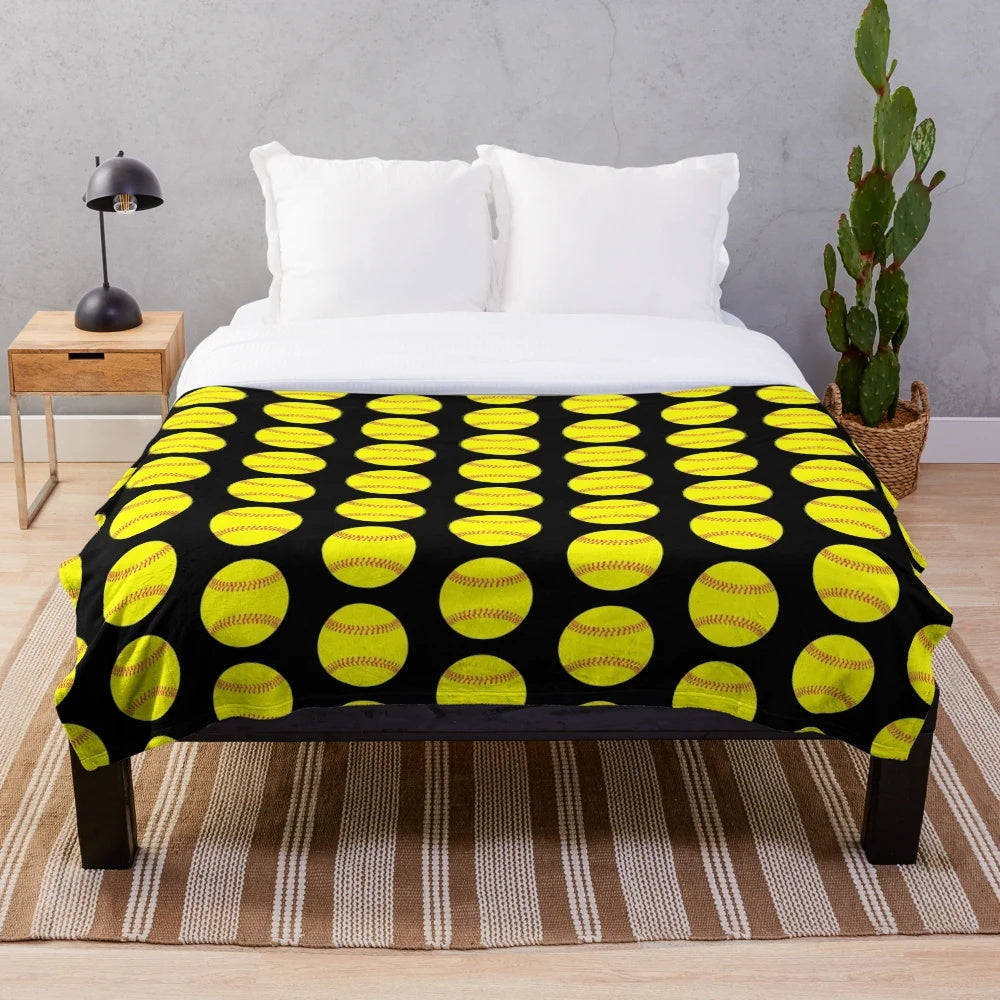 Fastpitch Softball Graphic Plush Blanket