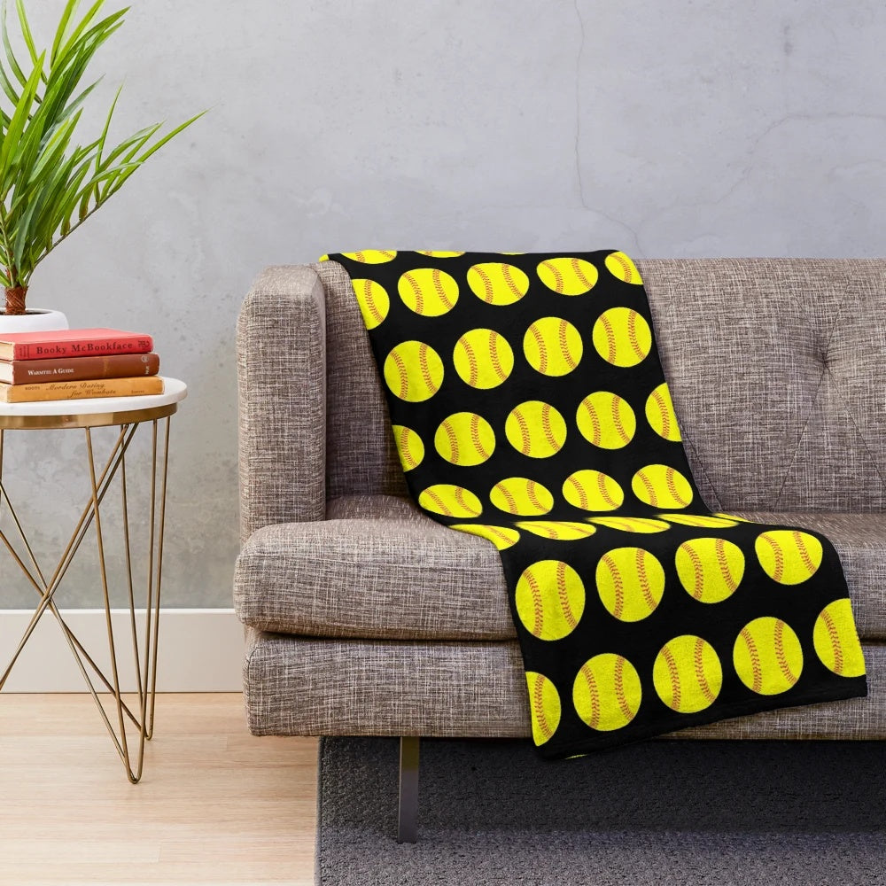 Fastpitch Softball Graphic Plush Blanket