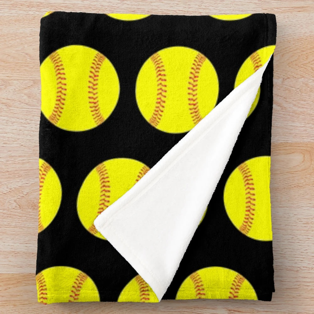 Fastpitch Softball Graphic Plush Blanket