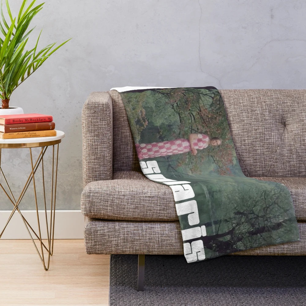 Solaris Inspired Plush Blanket with Soft, Cozy Green Landscape Design