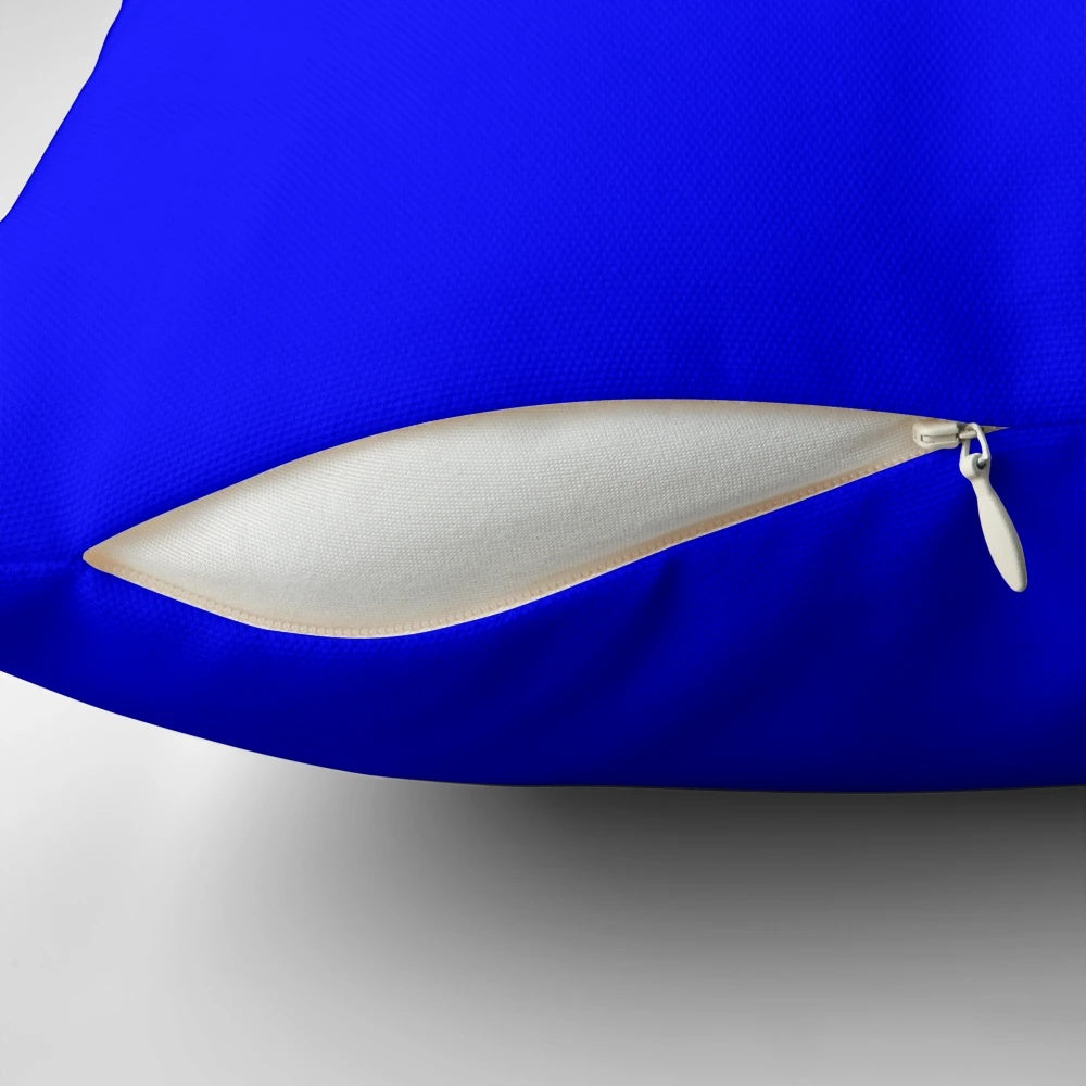Solid blue pillow with 100 shades of blue