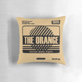 Orange cardboard box pillow with Solid Snake's character from Metal Gear Solid video game series