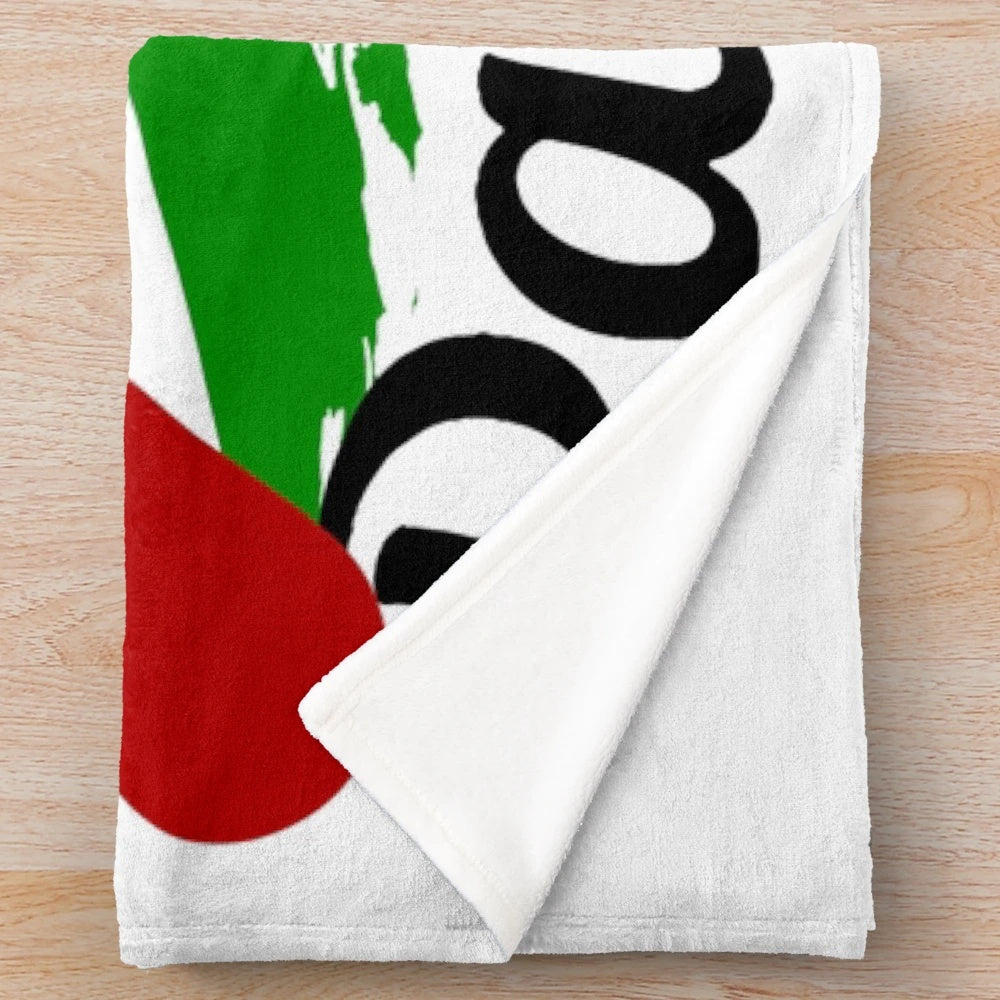 Plush blanket with Palestine flag design, supporting Palestinian freedom and human rights