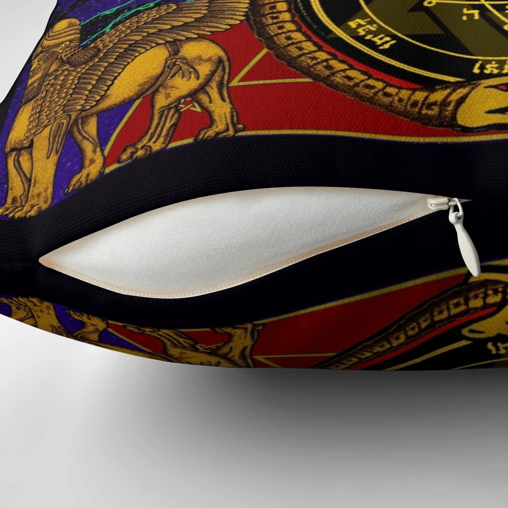 Solomons Magic T-Shirt Pillow featuring the all-seeing eye and other mystical symbols