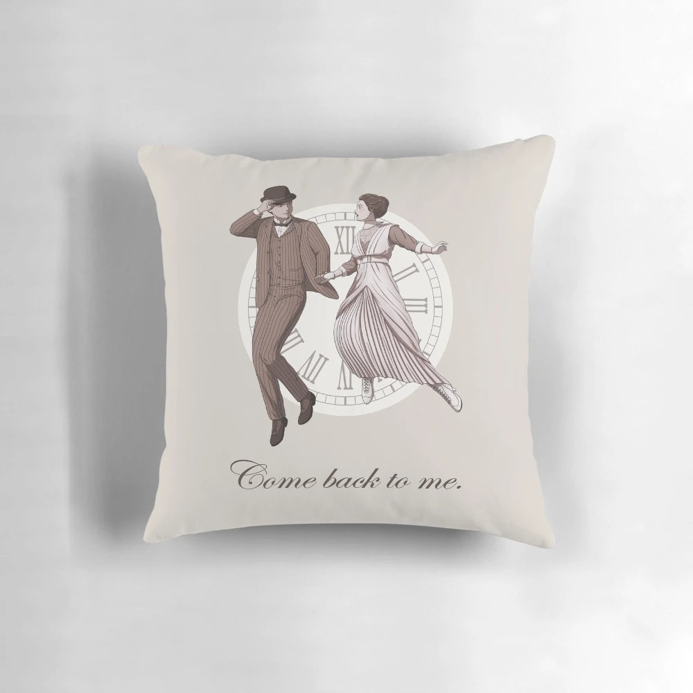 Somewhere in Time" Pillow featuring Jane Seymour and Christopher Reeve in a romantic time travel scene