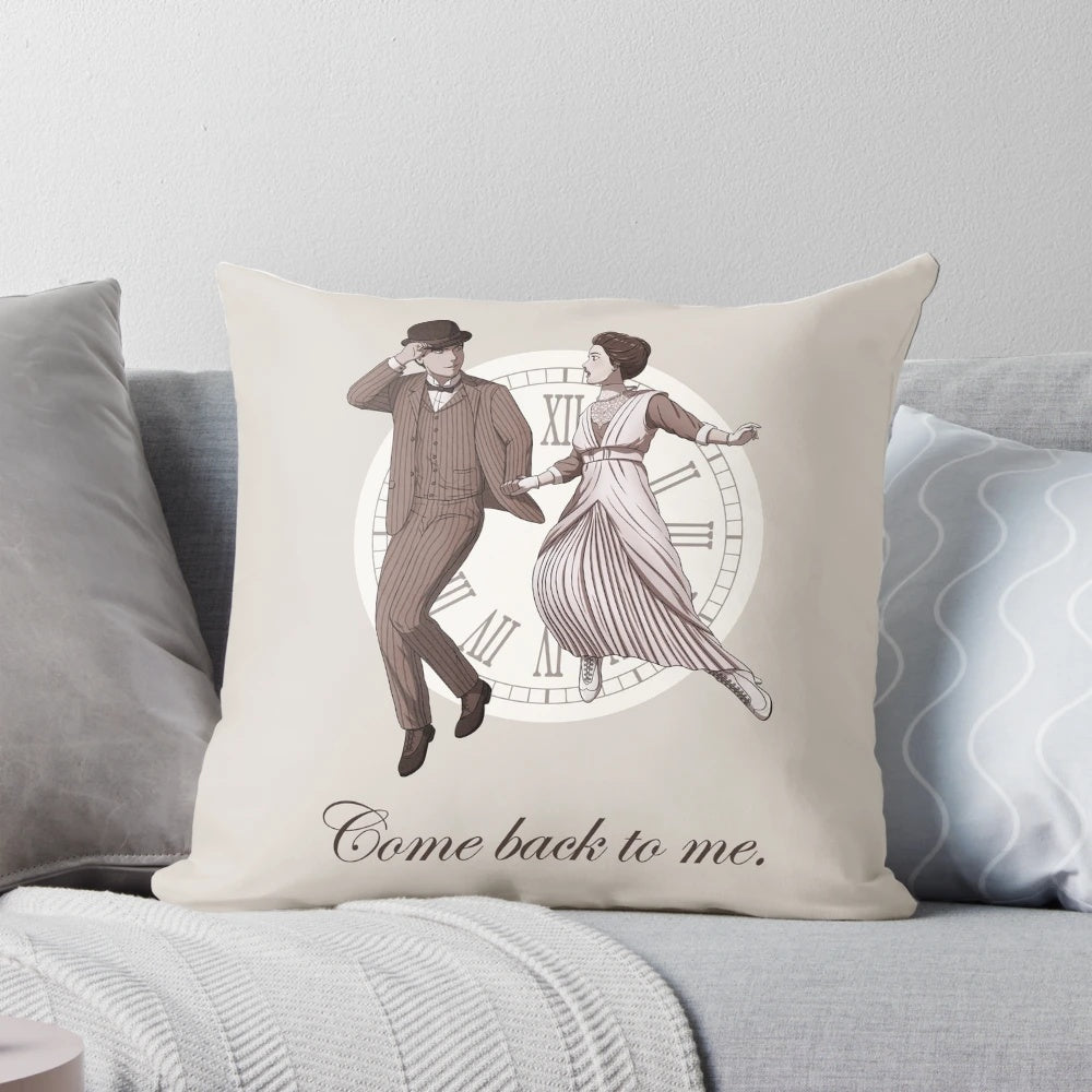 Somewhere in Time" Pillow featuring Jane Seymour and Christopher Reeve in a romantic time travel scene