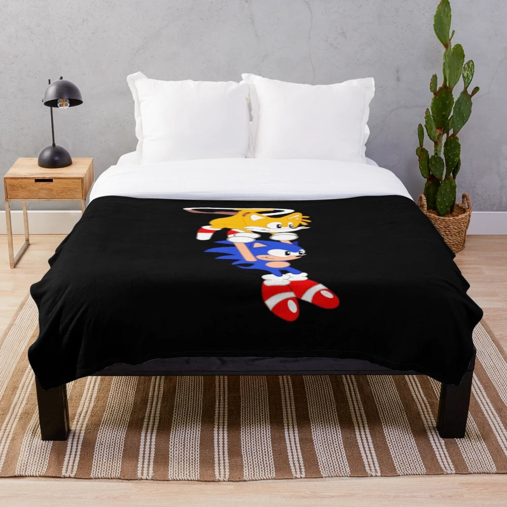 Sonic and Tails Inspired Plush Blanket