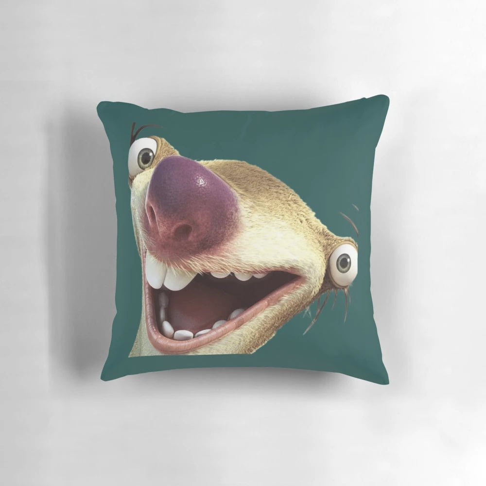 Soft, plush pillow inspired by the iconic Green Hill Zone from the Sonic the Hedgehog video game series, featuring a cute sloth design.
