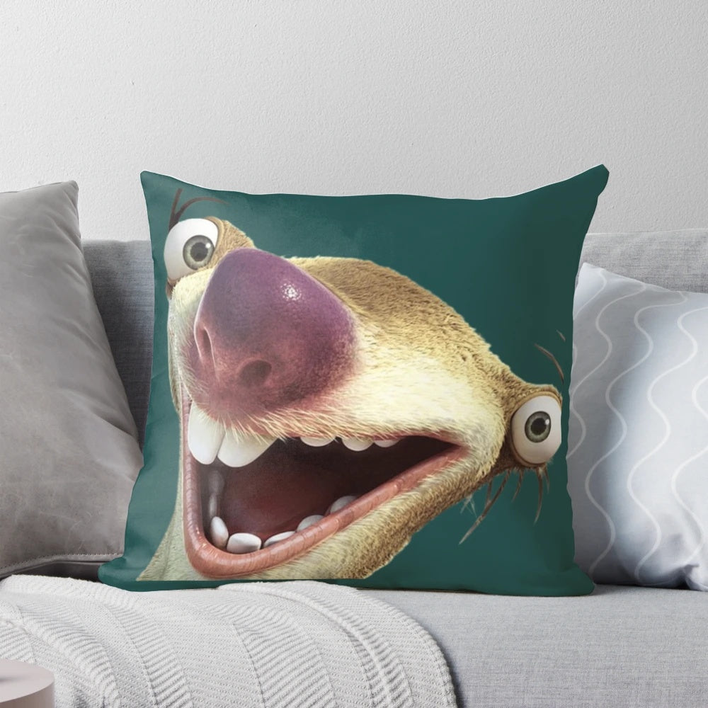 Soft, plush pillow inspired by the iconic Green Hill Zone from the Sonic the Hedgehog video game series, featuring a cute sloth design.
