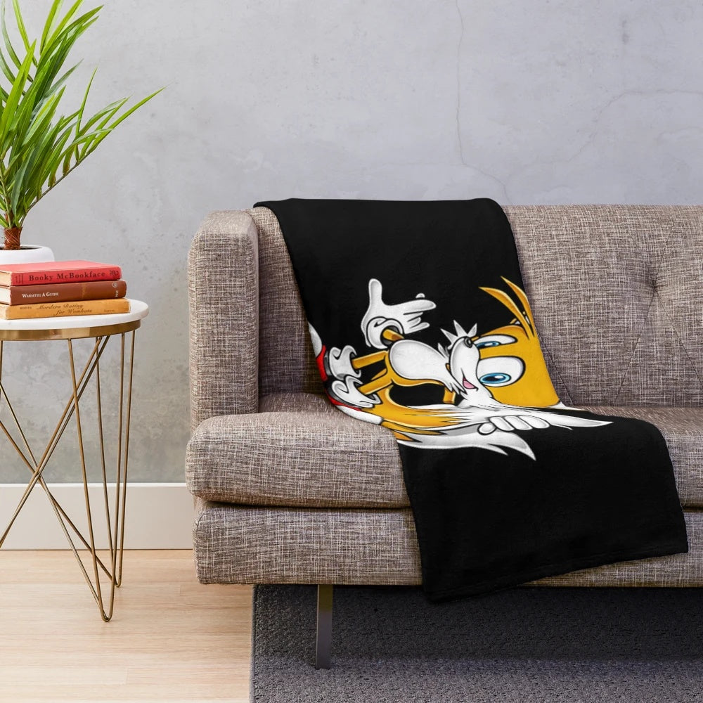 Soft and cozy plush blanket featuring Sonic the Hedgehog and his friends