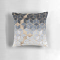 Soft blue gradient cubes pattern decorative pillow