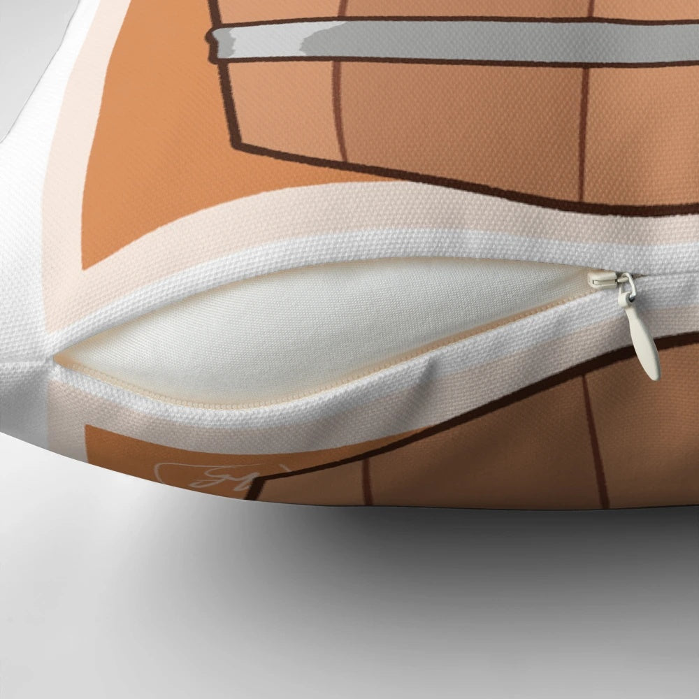 A plush capybara-shaped pillow in an orange color, perfect for practicing deep breathing and promoting mental health.