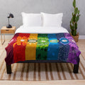 Chakra healing plush blanket for meditation and wellness