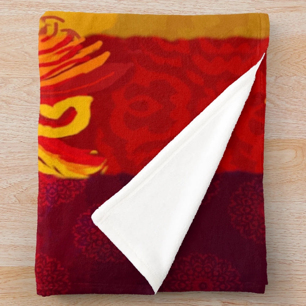 Chakra healing plush blanket for meditation and wellness
