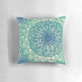 Emerald doodle pattern pillow with a calming, bohemian-inspired design