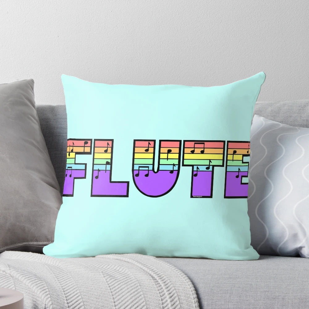 Flute Pastel Pillow, a comfortable and stylish accessory for musicians and music enthusiasts