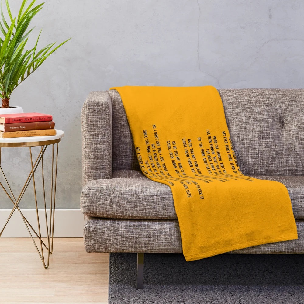 Soft and cozy plush blanket featuring lyrics and artwork inspired by Frank Ocean's music