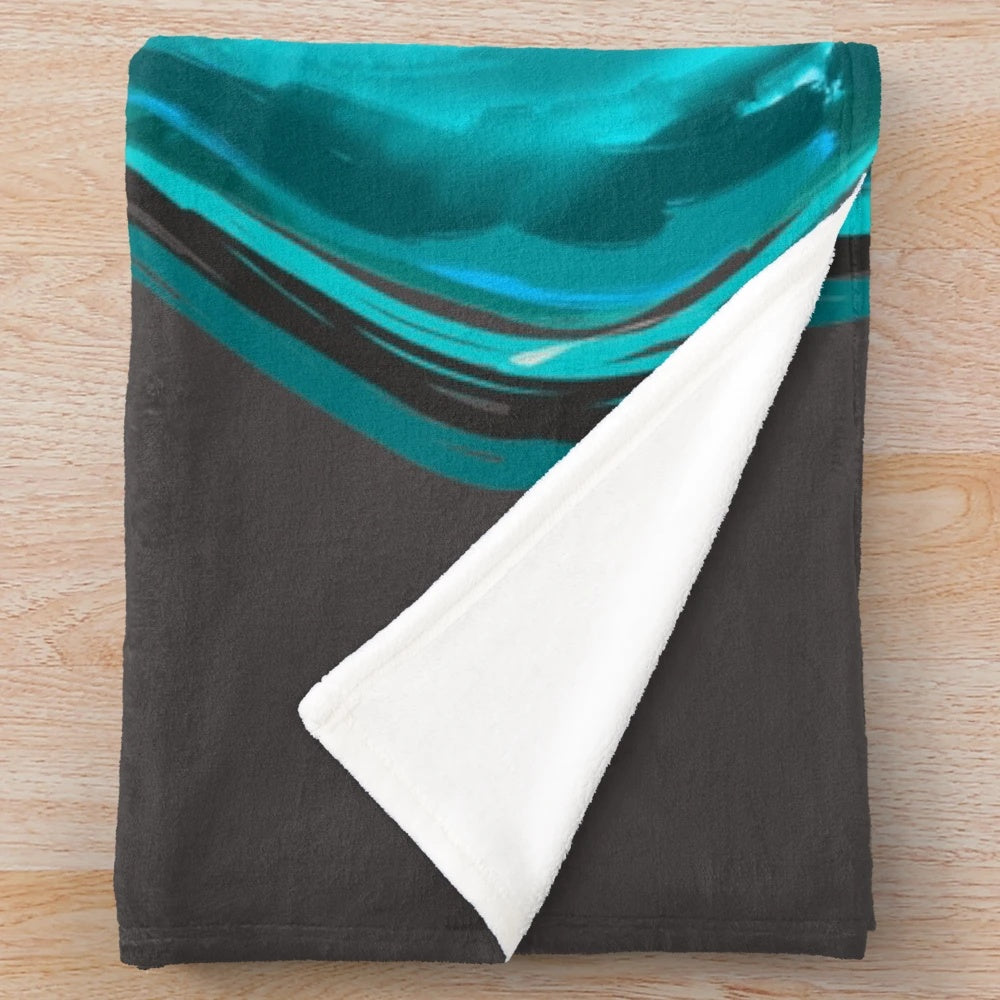 Soft and cozy plush blanket with a guitar music design