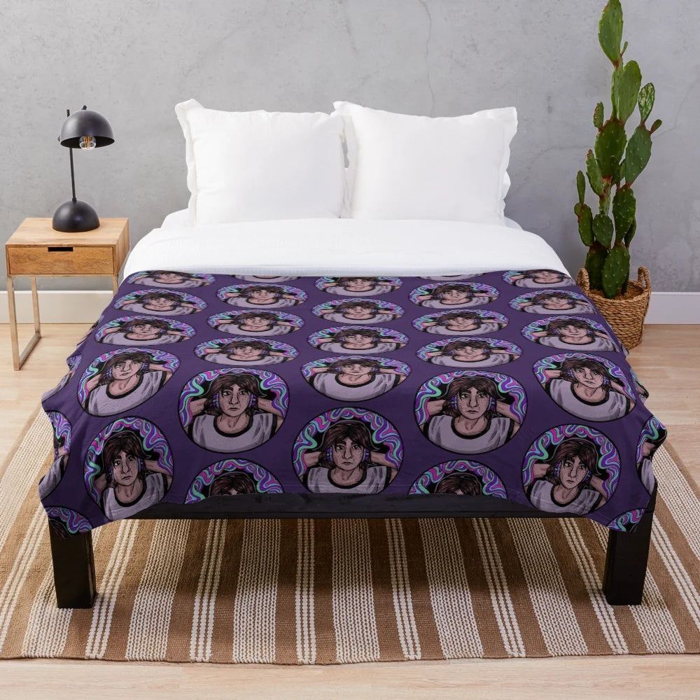 Soft plush blanket with music-themed design