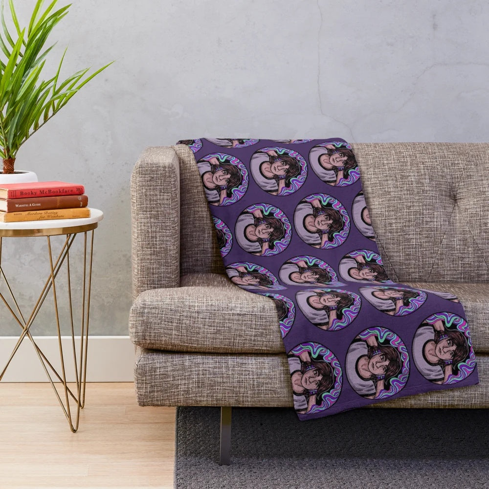 Soft plush blanket with music-themed design