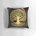 A soft, earthy-toned pillow with a harmonious design inspired by nature's tranquility.