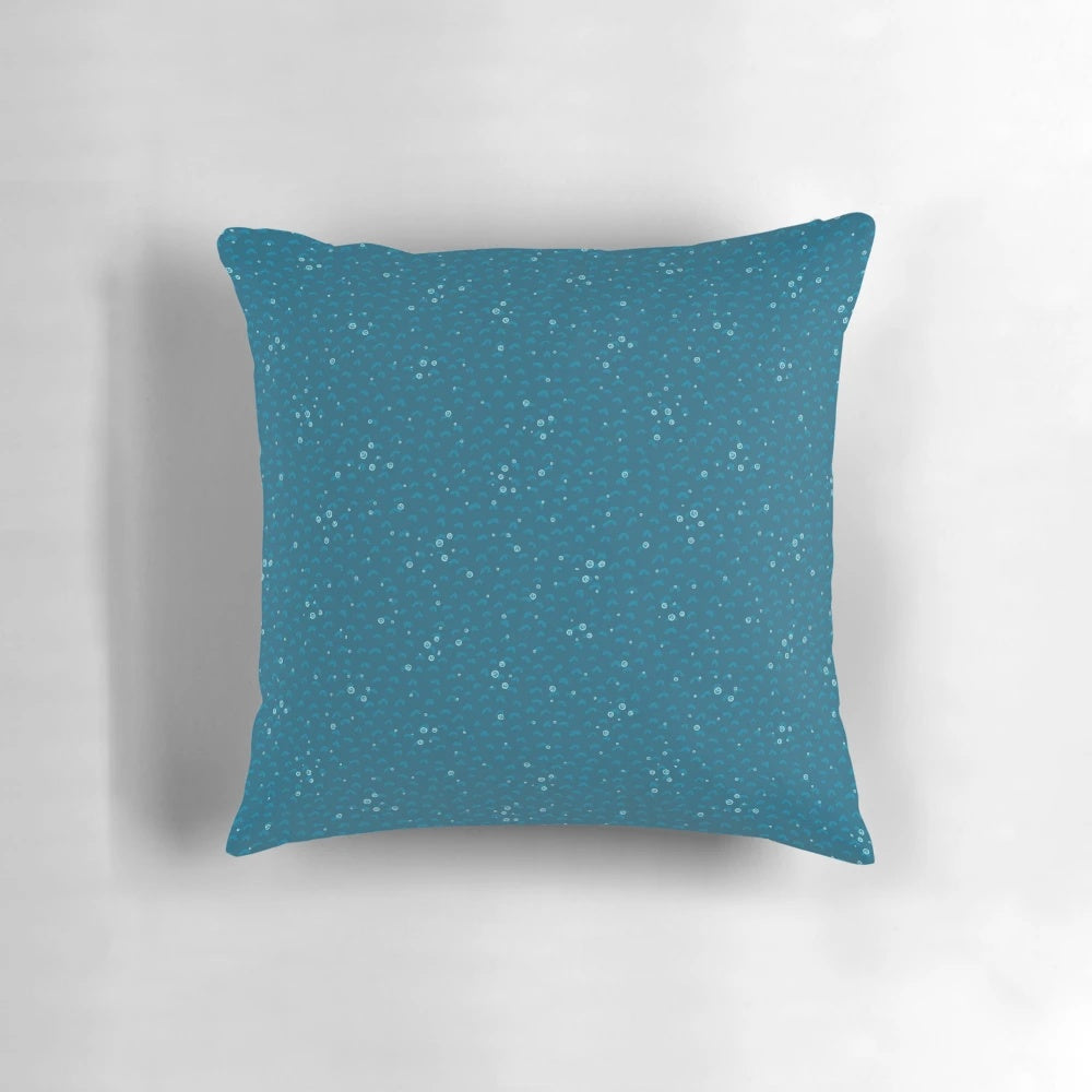 Ocean blue aqua water bubble vector pattern decorative pillow