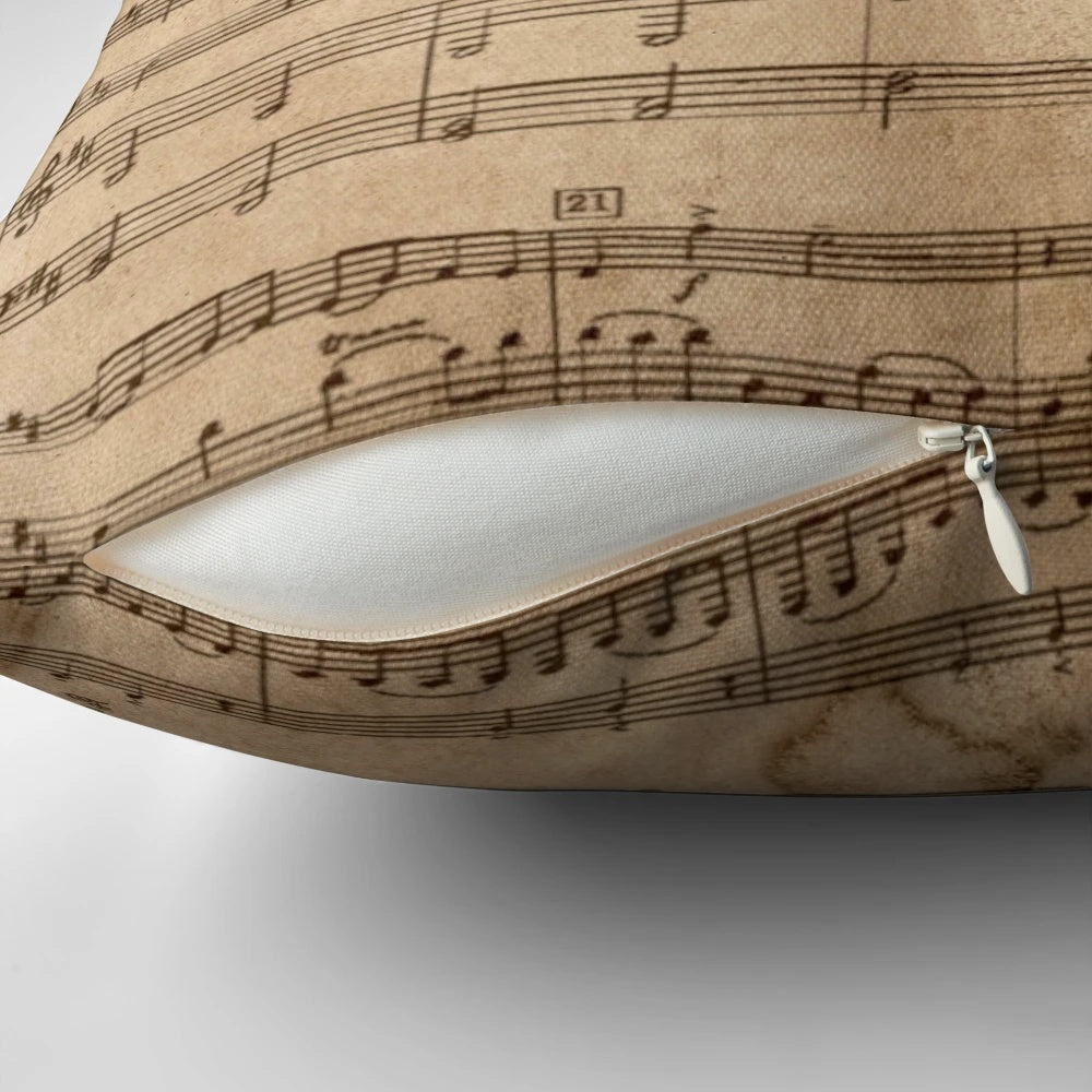 Pachelbel's Canon musical note pillow with sheet music design