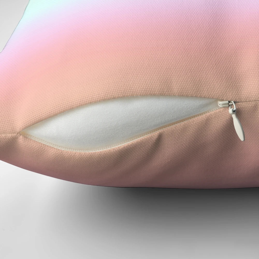 Pastel rainbow gradient pillow with a soft, plush design