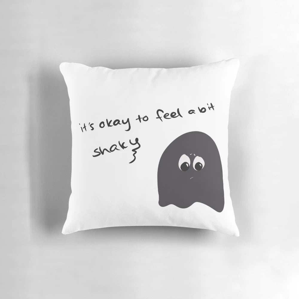 A cute cartoon character pillow providing comfort and support for anxious or nervous feelings.